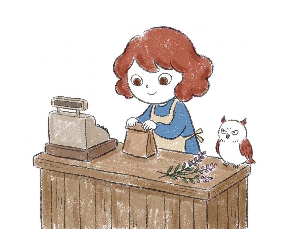アルバイト先で働く様子